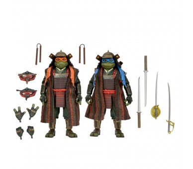 Blister 2 figuras Leonardo & Michelangelo Teenage Mutant Tortugas Ninja 3 18cm