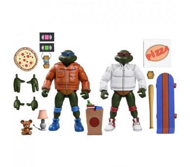 Set 2 figuras Punk Leonardo and Punk Raphael Teenage Mutant Tortugas Ninja 18cm