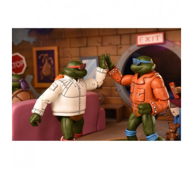 Set 2 figuras Punk Leonardo and Punk Raphael Teenage Mutant Tortugas Ninja 18cm