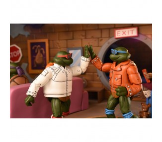 Set 2 figuras Punk Leonardo and Punk Raphael Teenage Mutant Tortugas Ninja 18cm