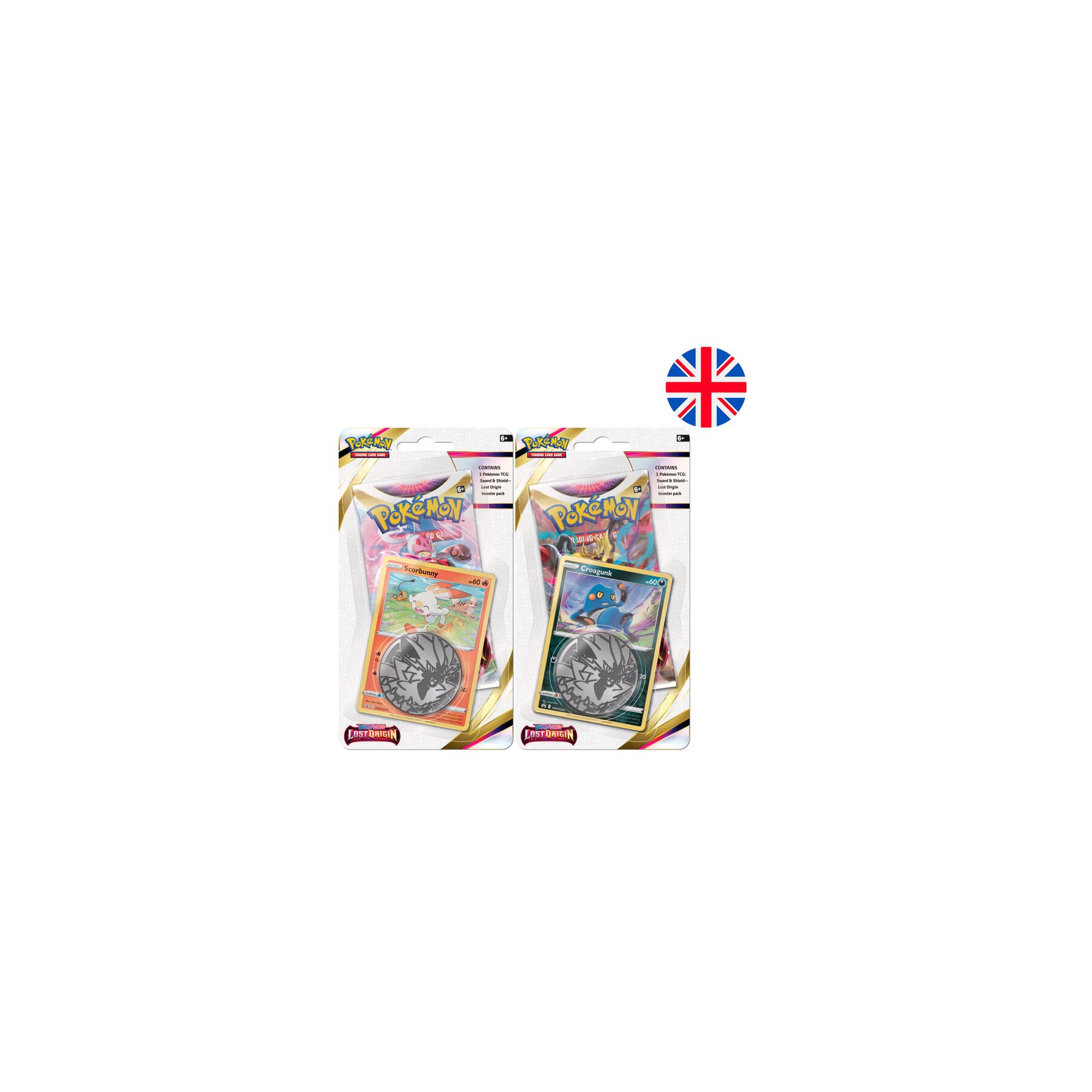 Blister juego cartas coleccionables Lost Origin Espada y Escudo Pokemon ingles surtido
