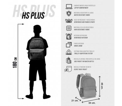 Mochila Plus Bad Deadpool Marvel 43cm adaptable