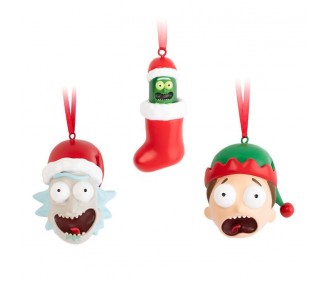 Set 3 Adornos Navidad Rick and Morty