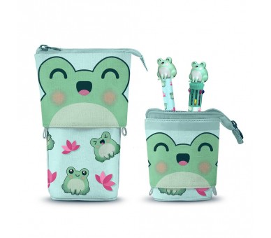 Portatodo Rana + Boligrafo 10 colores + boligrafo borrable Oh My Pop!