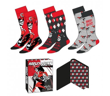 Set 3 calcetines Harley Quinn DC Comics adulto