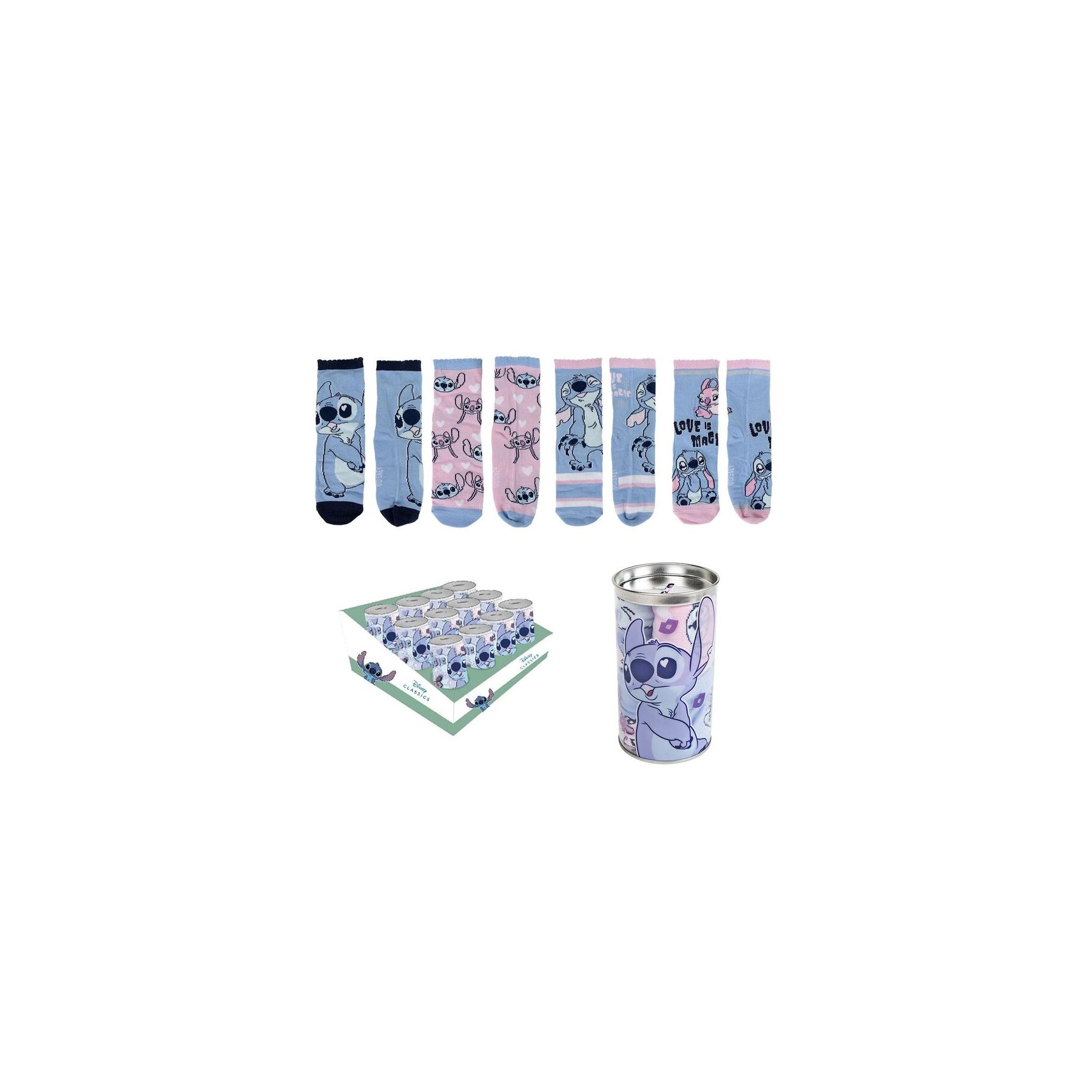 Blister 4 calcetines Stitch Disney surtido