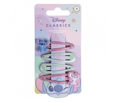 Blister 4 horquillas Angel & Stitch Disney