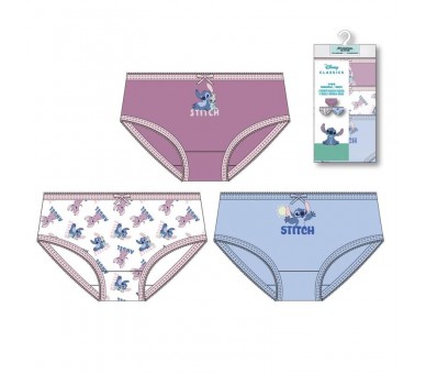 Blister 3 braguitas Stitch Disney surtido