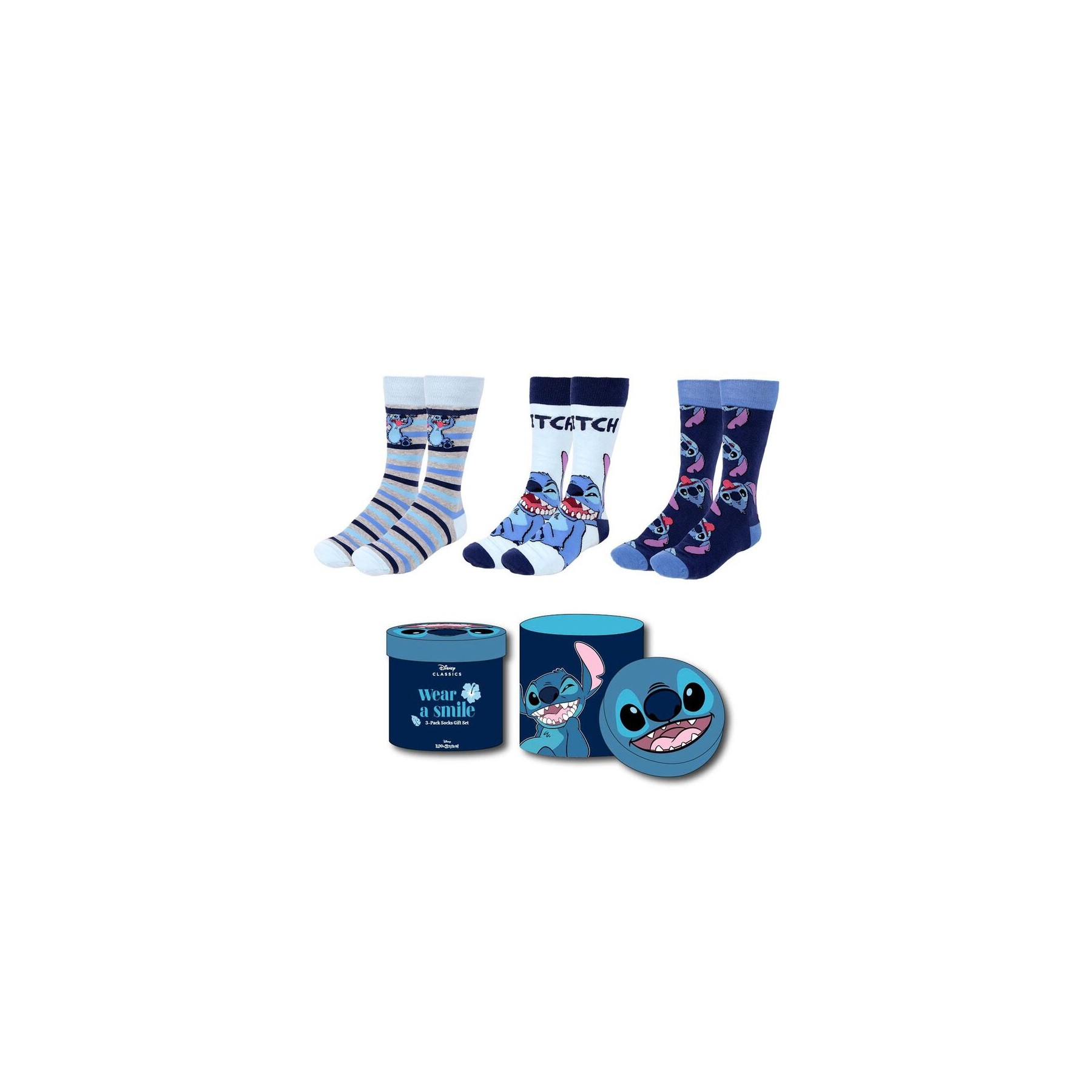 Set 3 calcetines Stitch Disney adulto surtido