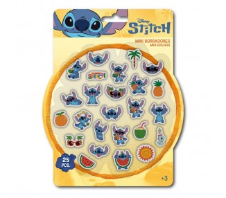 Blister 25 Gomas de borrar Stitch Disney