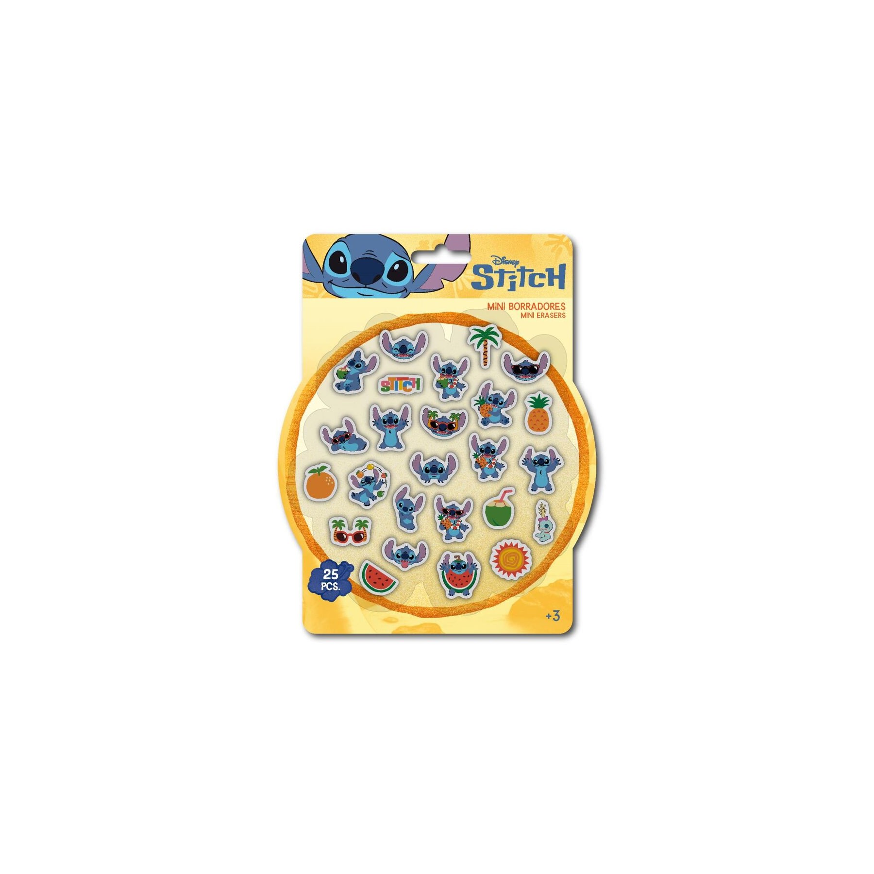 Blister 25 Gomas de borrar Stitch Disney