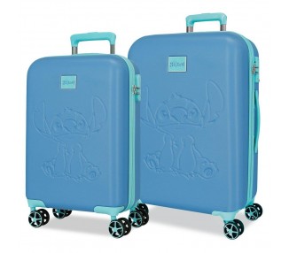 Set 2 Maletas trolley ABS Azulon Stitch Disney
