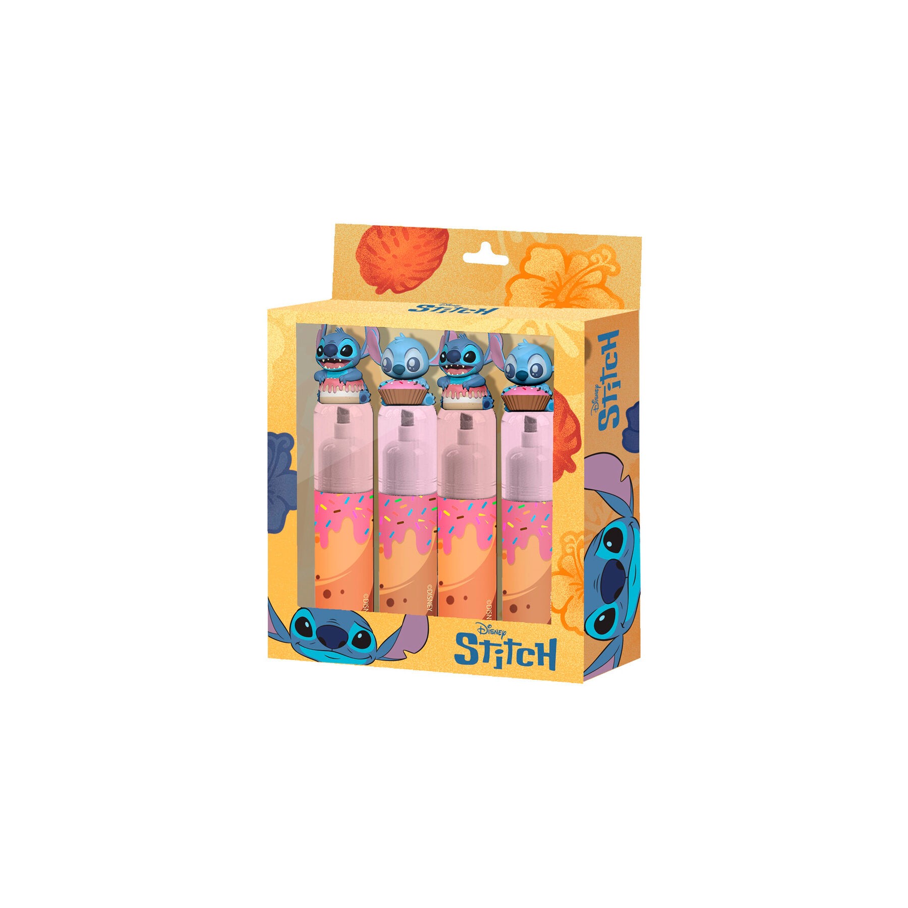 Blister 4 subrayadores Stitch Disney