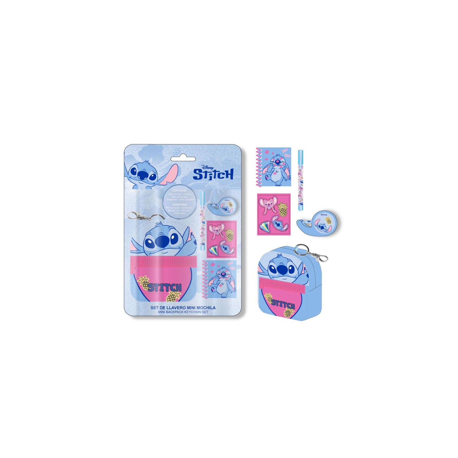 Set papaleria Mini Mochila Stitch Disney