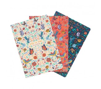 Set 3 cuadernos A5 Viva la Vida Frida Kahlo