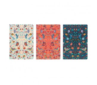 Set 3 cuadernos A5 Viva la Vida Frida Kahlo