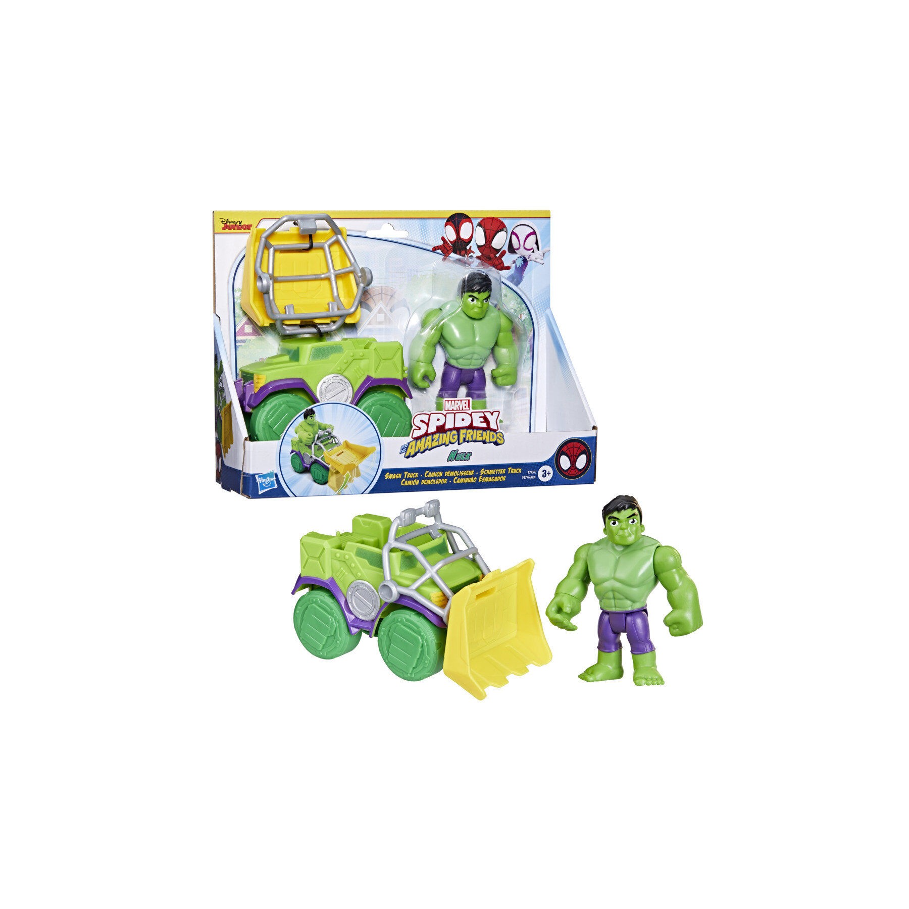 Set Camion demoledor + figura Hulk Spidey and His Amazing Friends Marvel