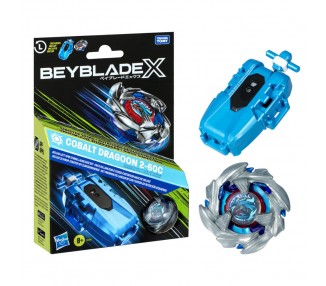 Set Premium lanzador con cuerda y top Cobalt Dragoon 2-60C Beyblade X