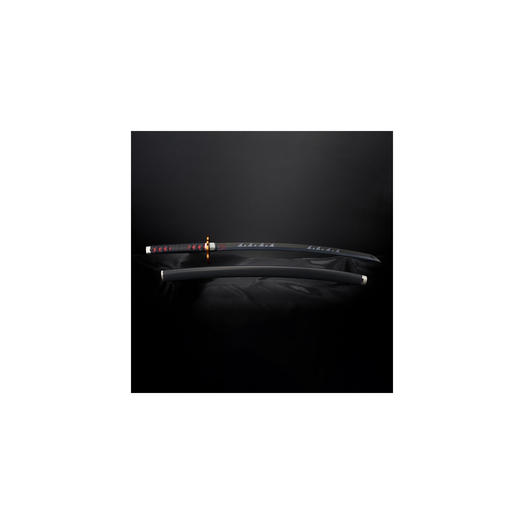 Replica Nichirin Sword Tanjiro Kamado Kyojuro Rengokus Sword Guard Demon Slayer Kimetsu no Yaiba 88cm