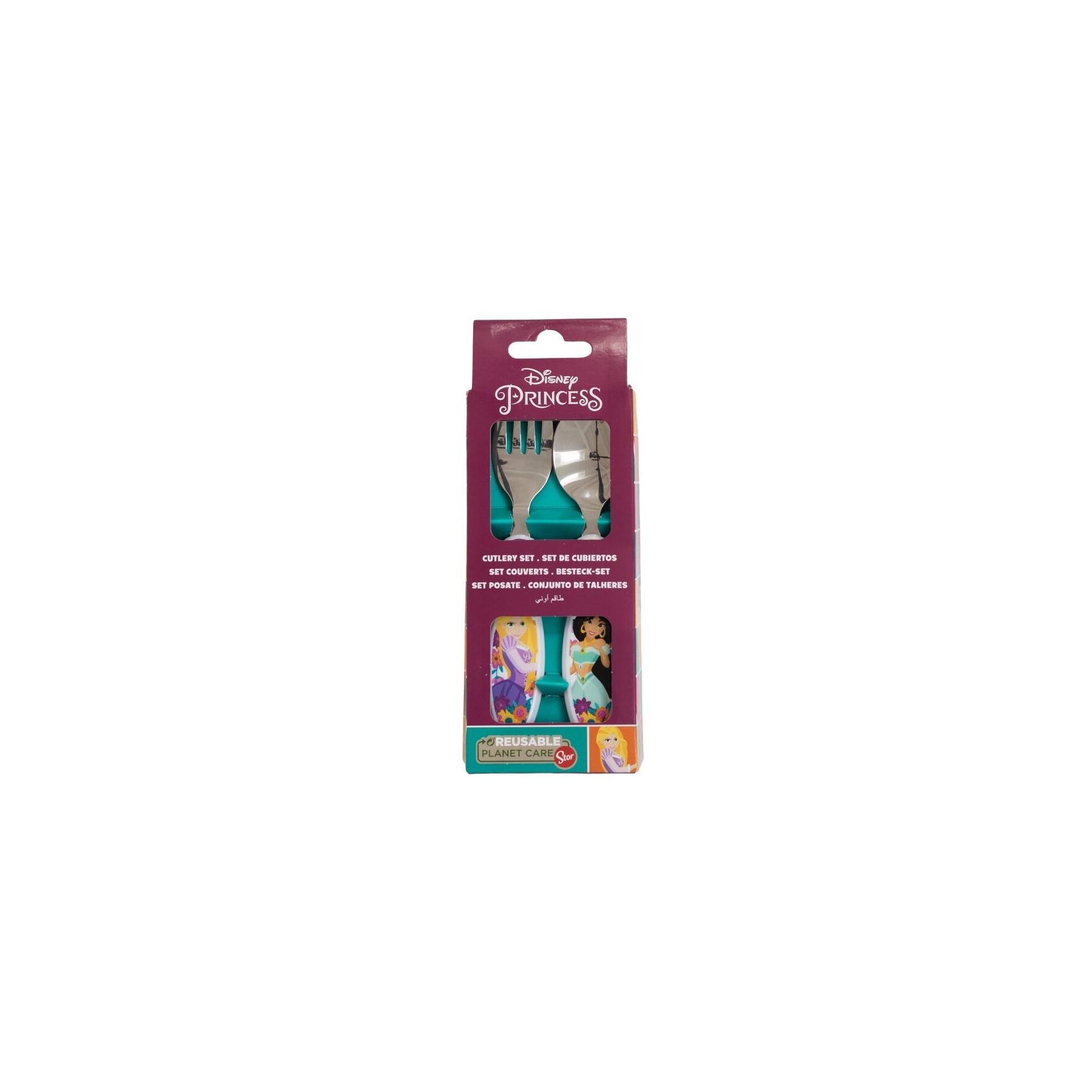 Set 2 cubiertos metalicos Princesas Disney