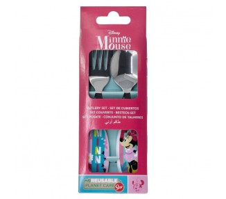 Set 2 cubiertos metalicos Minnie Disney