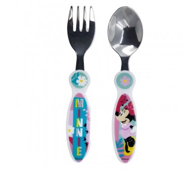 Set 2 cubiertos metalicos Minnie Disney