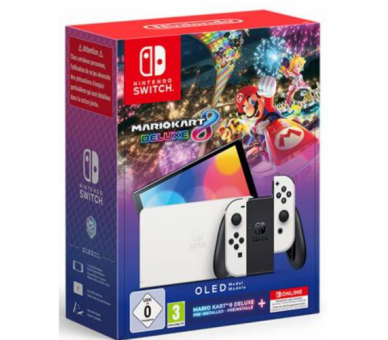 Nintendo Switch Oled White + Mario Kart 8 + 12 mesi NSO