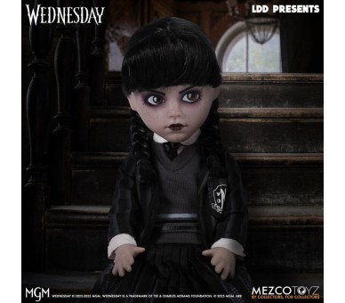 Muñeca Miercoles Uniforme Wednesday Living Dolls 25,5cm