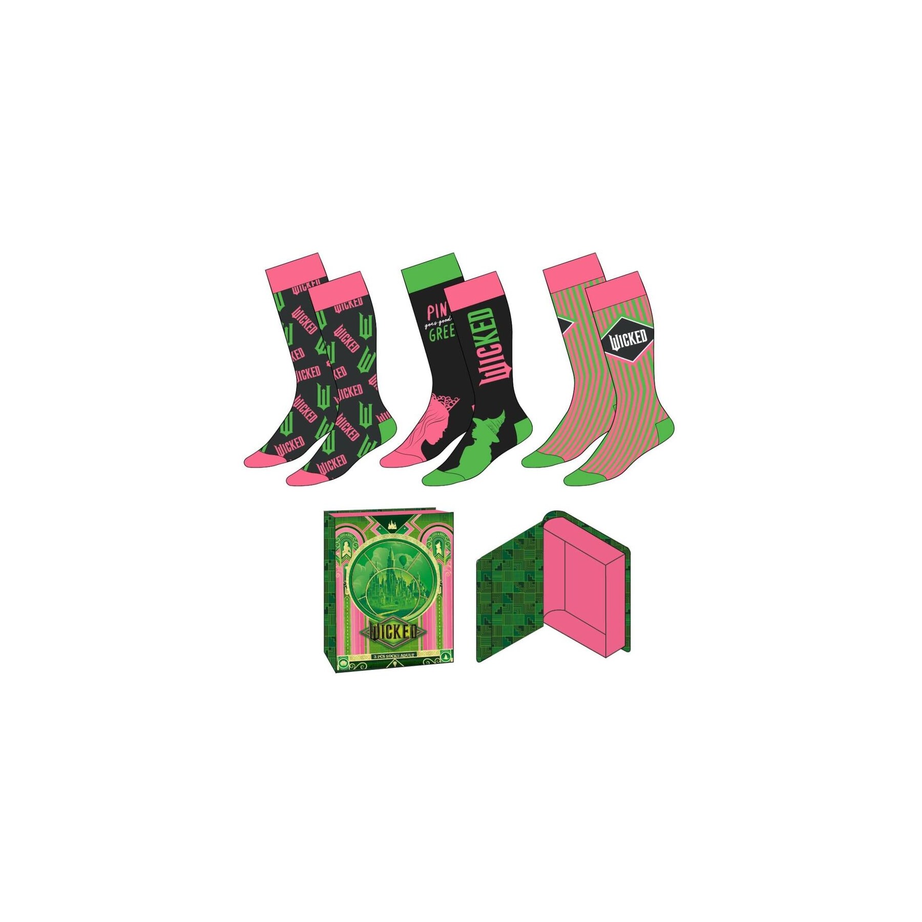 Set 3 calcetines Wicked adulto