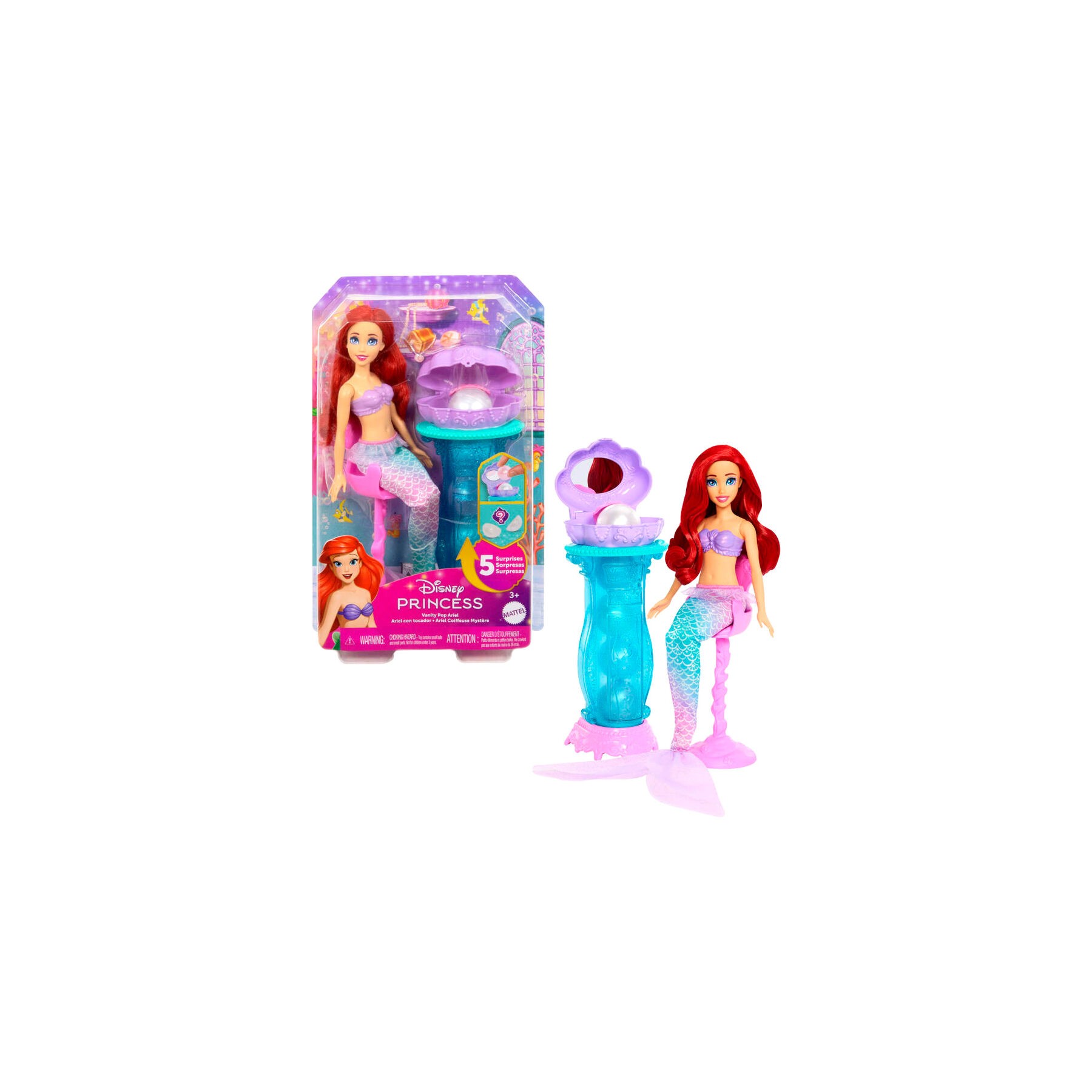 Muñeca Ariel con tocador La Sirenita Princesas Disney