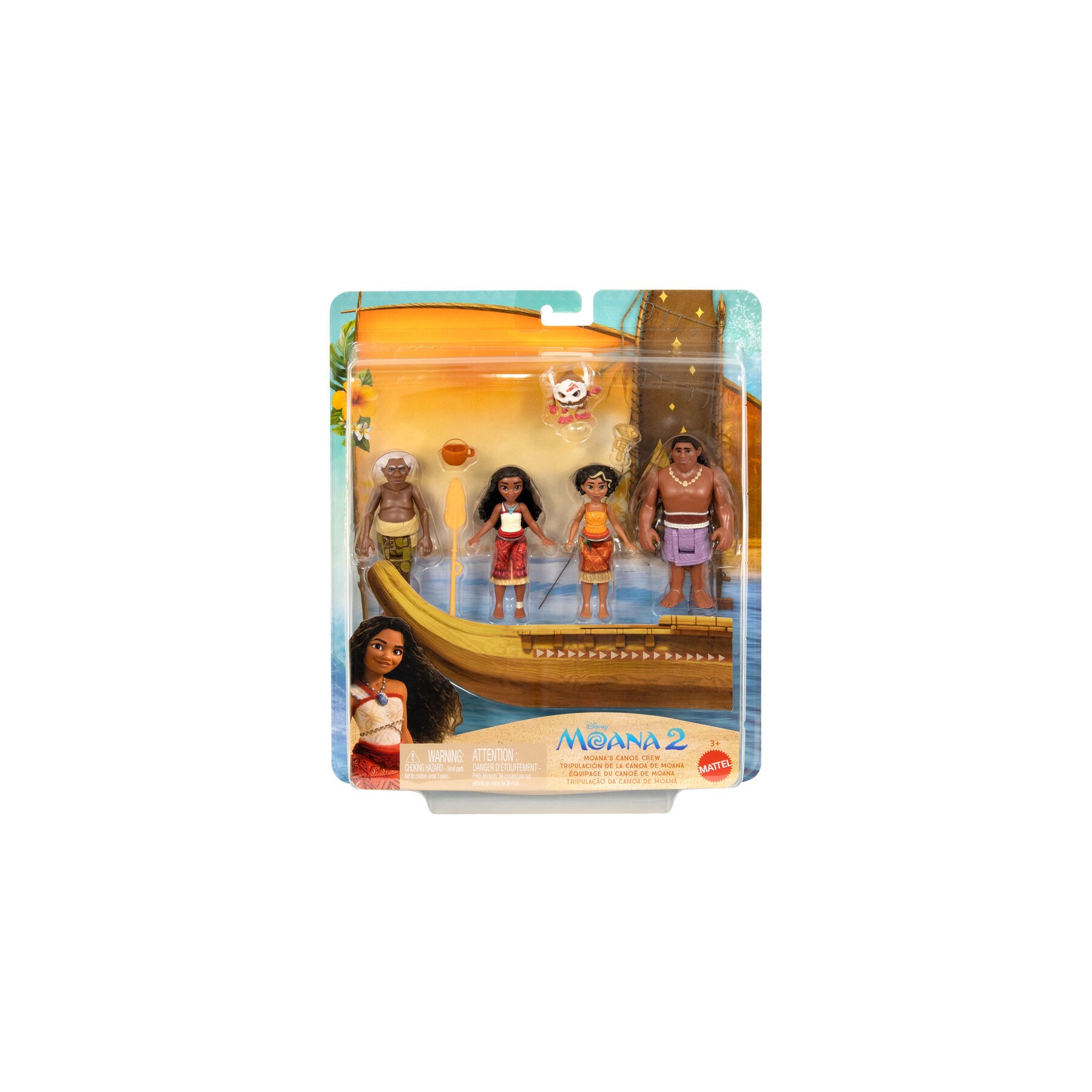 Blister figuras Tripulacion de la Canoa de Moana Vaiana Moana 2 Disney