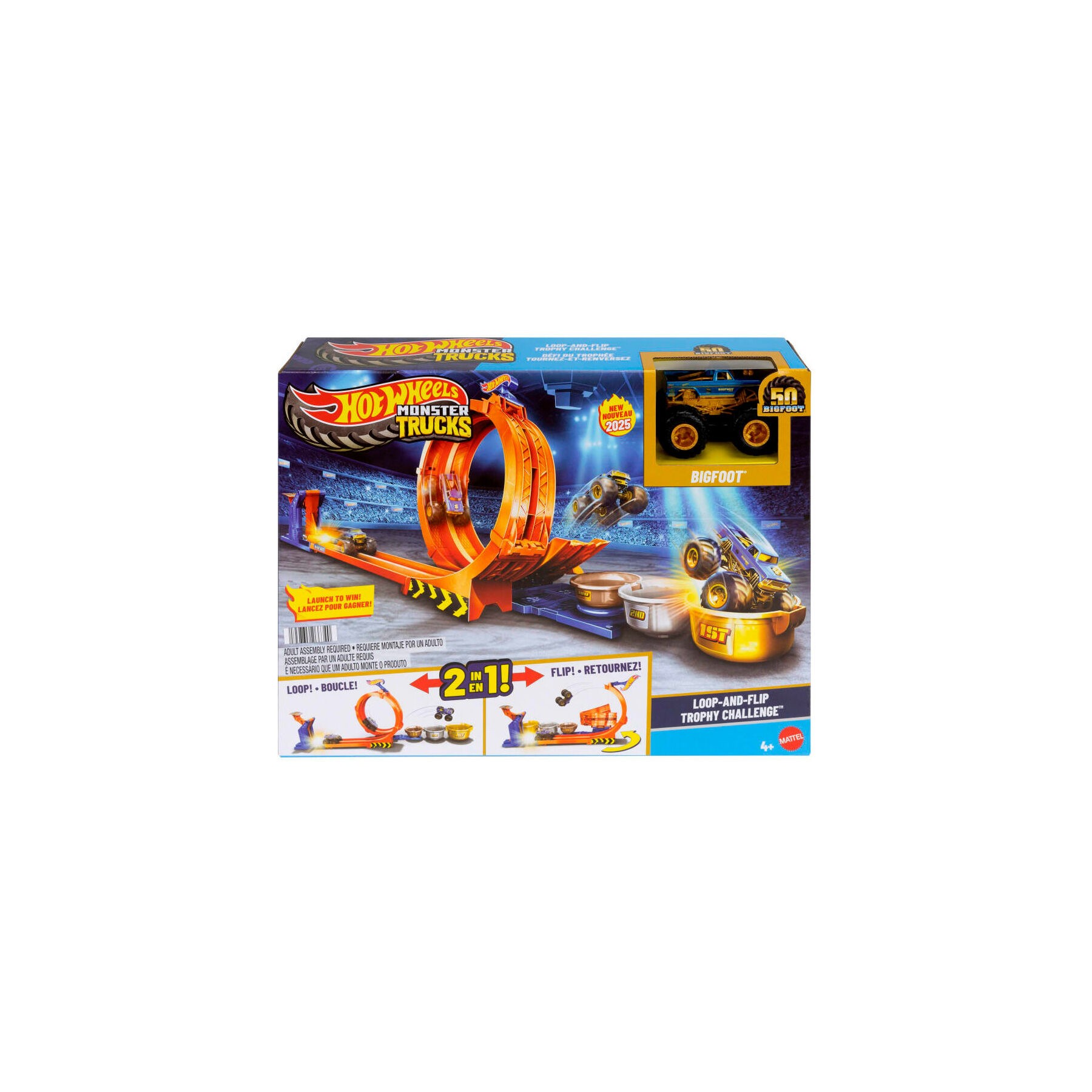 Pista Trofeo del Desafío Bigfoot Monster Trucks Hot Wheels