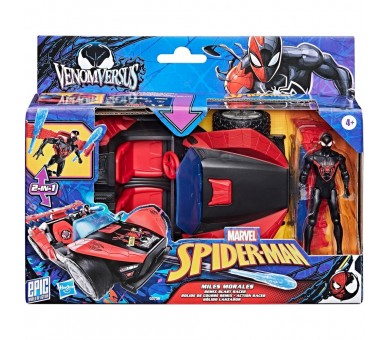Coche lanzador + figura Miles Morales Venom Versus Epic World of Action Spider-Man Marvel