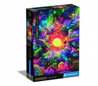 Puzzle Psychedelic Jungle Sunrise Color Boom 500pzs