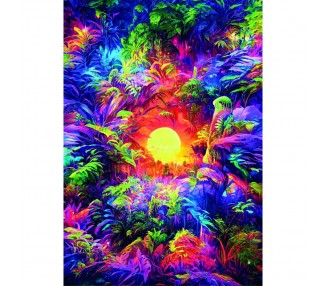 Puzzle Psychedelic Jungle Sunrise Color Boom 500pzs