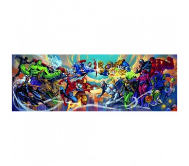 Puzzle Panorama Heroes vs Villanos Marvel 1000pzs