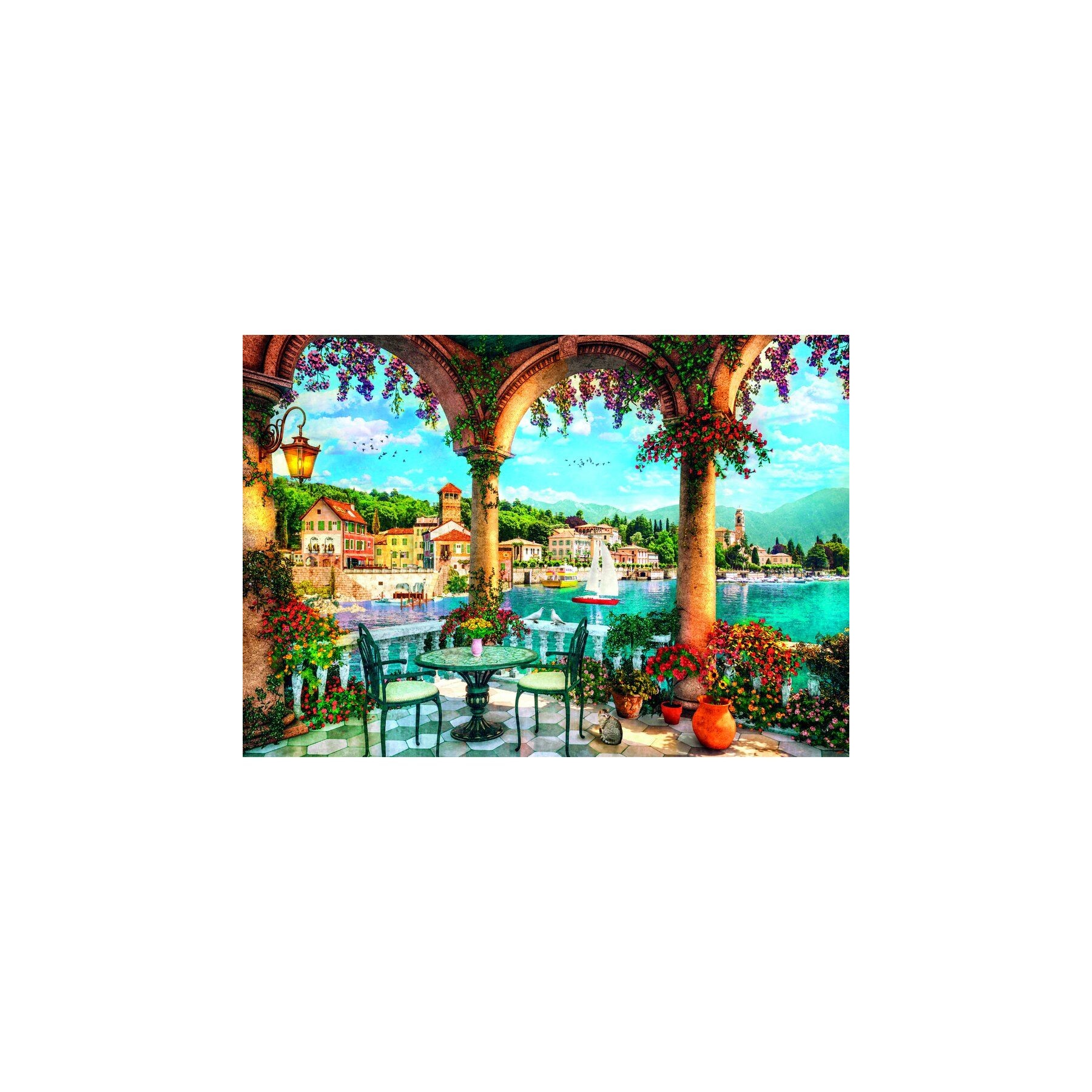 Puzzle Balcony view of Lake Como High Quality 1000pzs