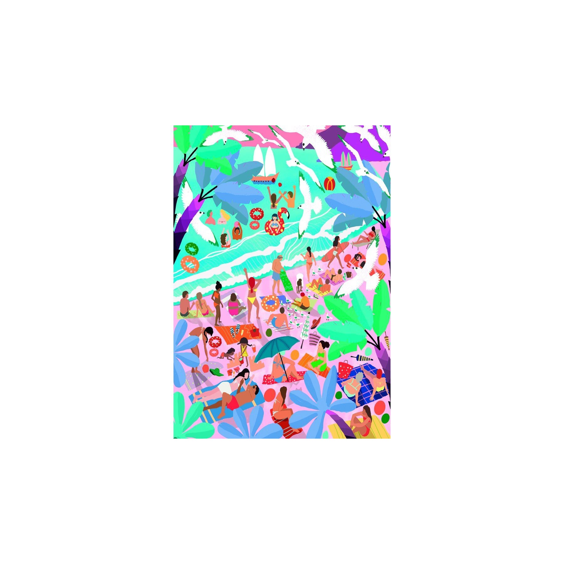 Puzzle Sunday at the Beach High Quality 1000pzs