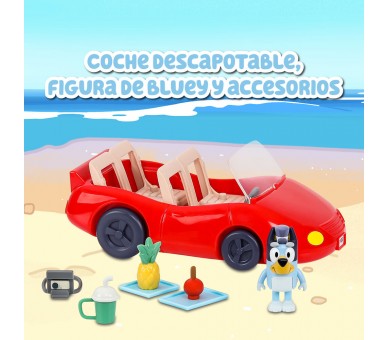 Coche descapotable + figura Bandit Bluey