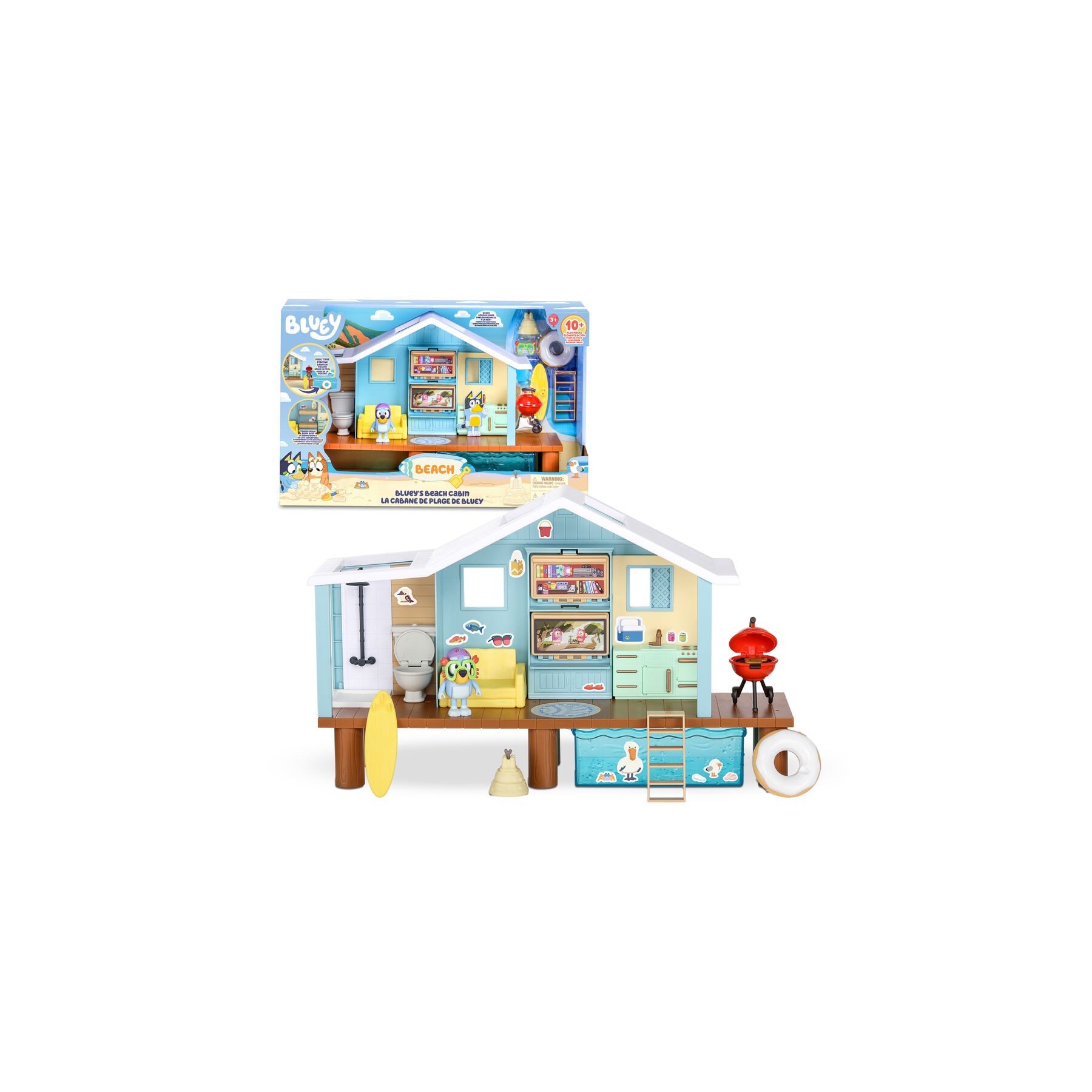 Cabaña en la Playa + figura Bluey