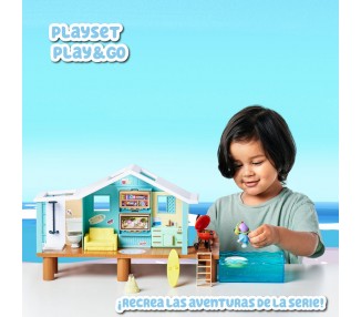 Cabaña en la Playa + figura Bluey