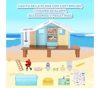Cabaña en la Playa + figura Bluey