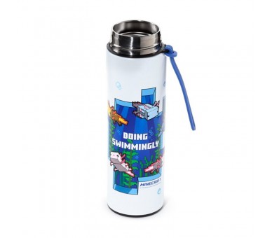 Botella acero inoxidable termo Ajolote Minecraft termometro 450ml