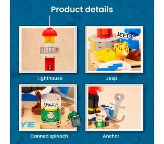 Kit Construccion Popeye & Olivia Popeye 1500pzs