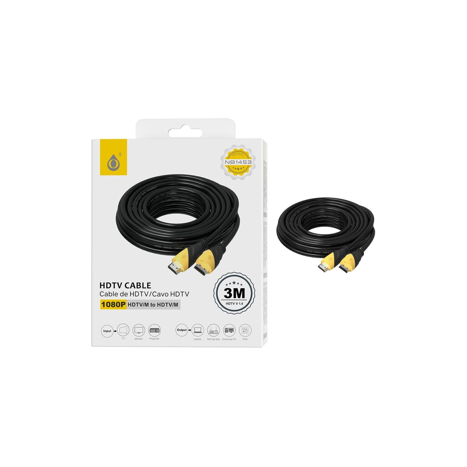 Jc Nb1453 Negro / Cable Hdmi, Macho A Macho, 3M