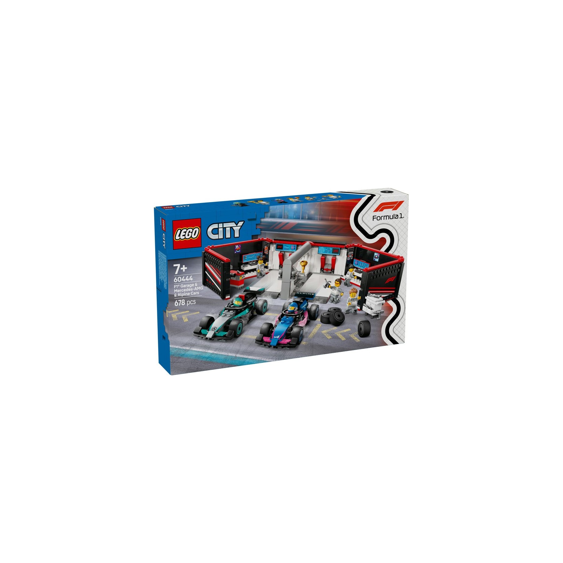 Lego City Formula 1 Garaje Con Coche Mercedes - Amg Y Alpine