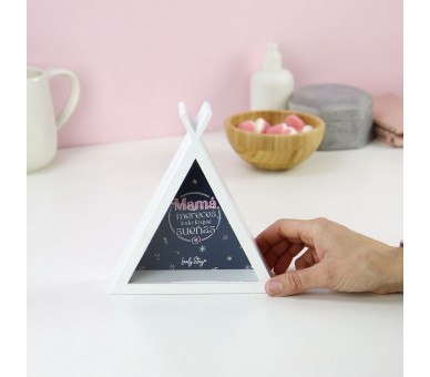 Hucha tipi madera - Mama Mereces Todo Lo Que Sueñas