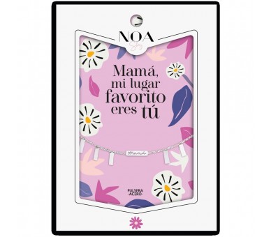 Pulsera Mama acero plateado - Mama Mi Lugar Favorito Eres Tu