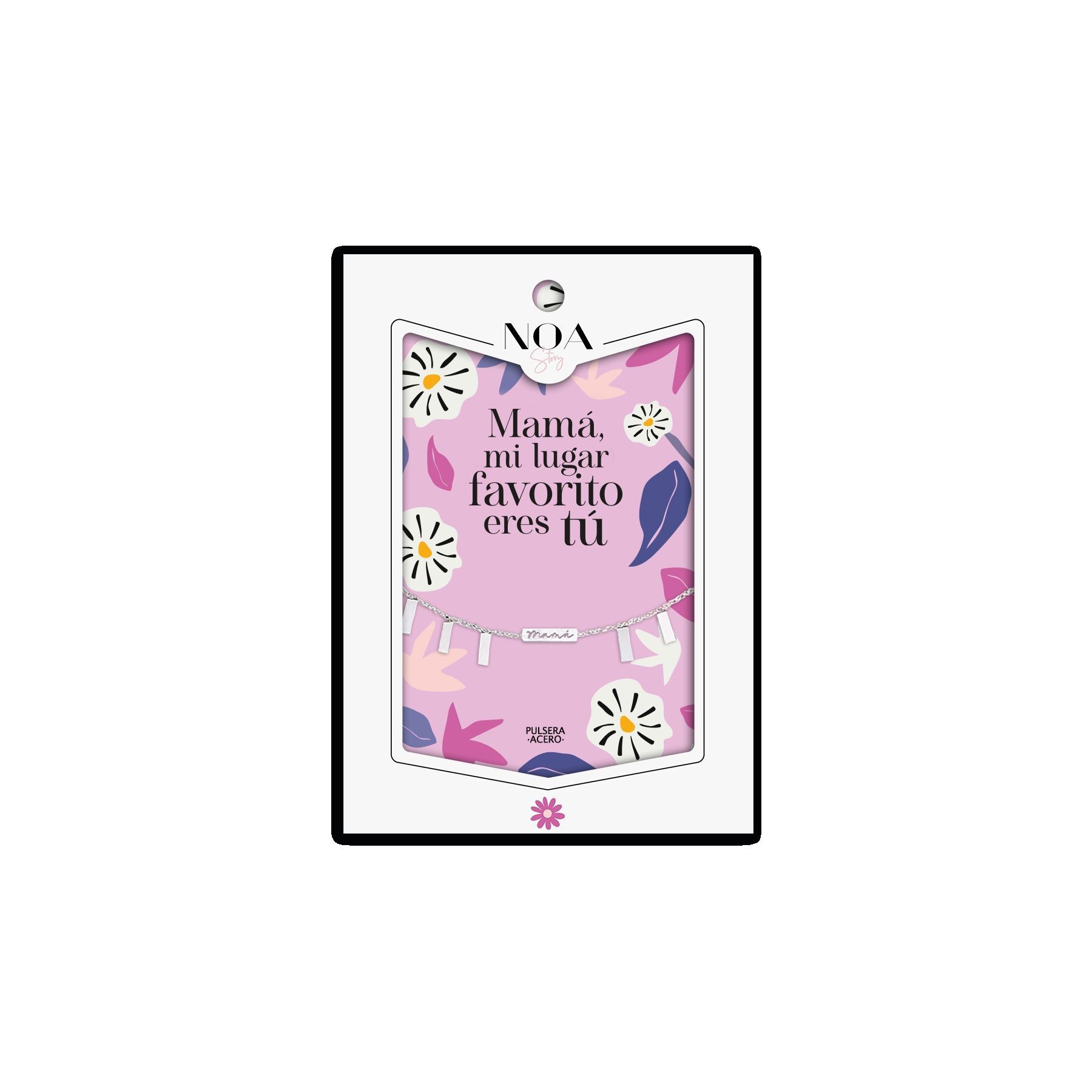 Pulsera Mama acero plateado - Mama Mi Lugar Favorito Eres Tu