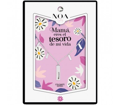 Colgante Mama acero plateado - Mama Eres el Tesoro de mi Vida
